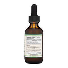 Double Wood Turmeric Drops ingredients list featuring ginger, rosemary, sage, and pepper to aid absorption.