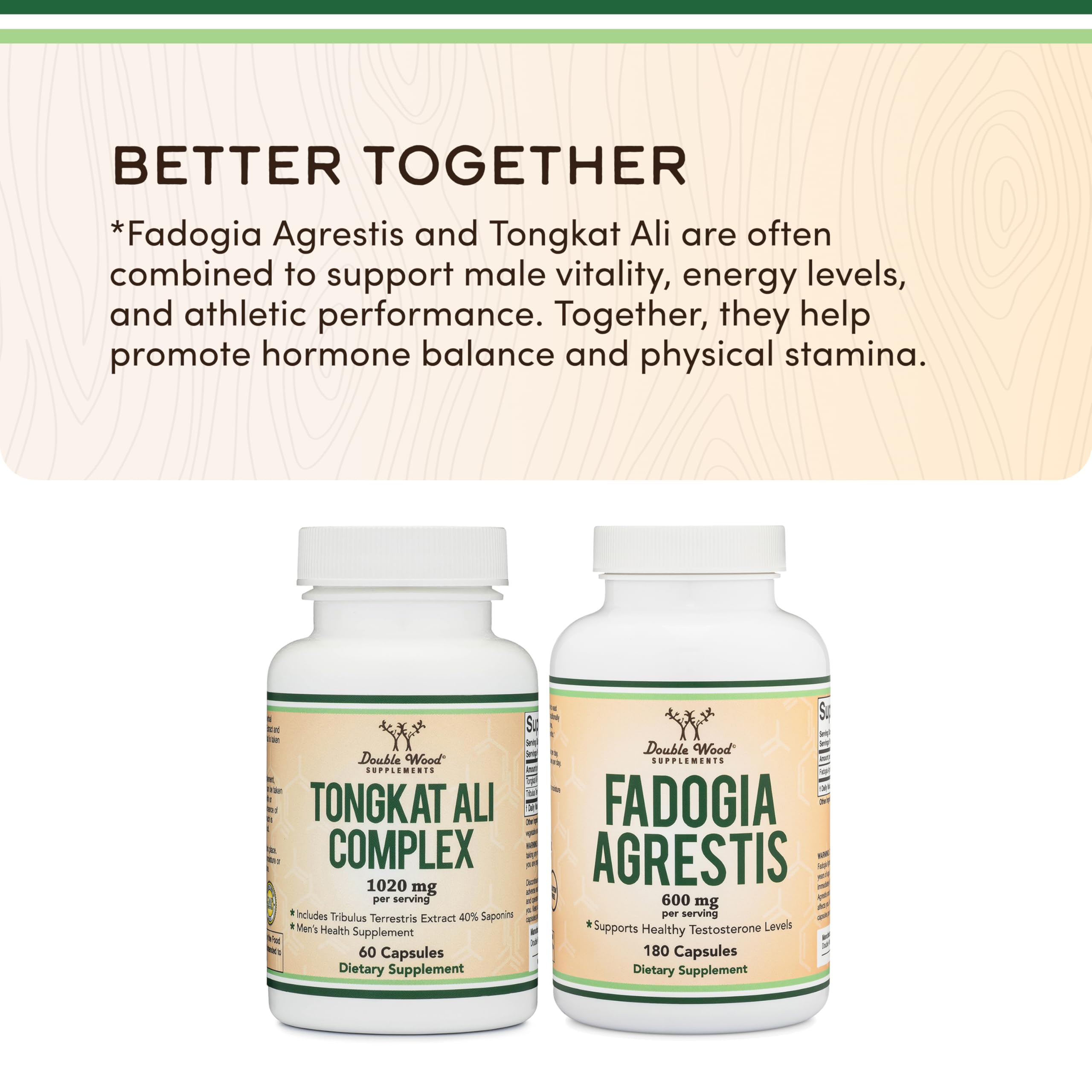 Lifestyle scene of a man exercising with Double Wood supplements
