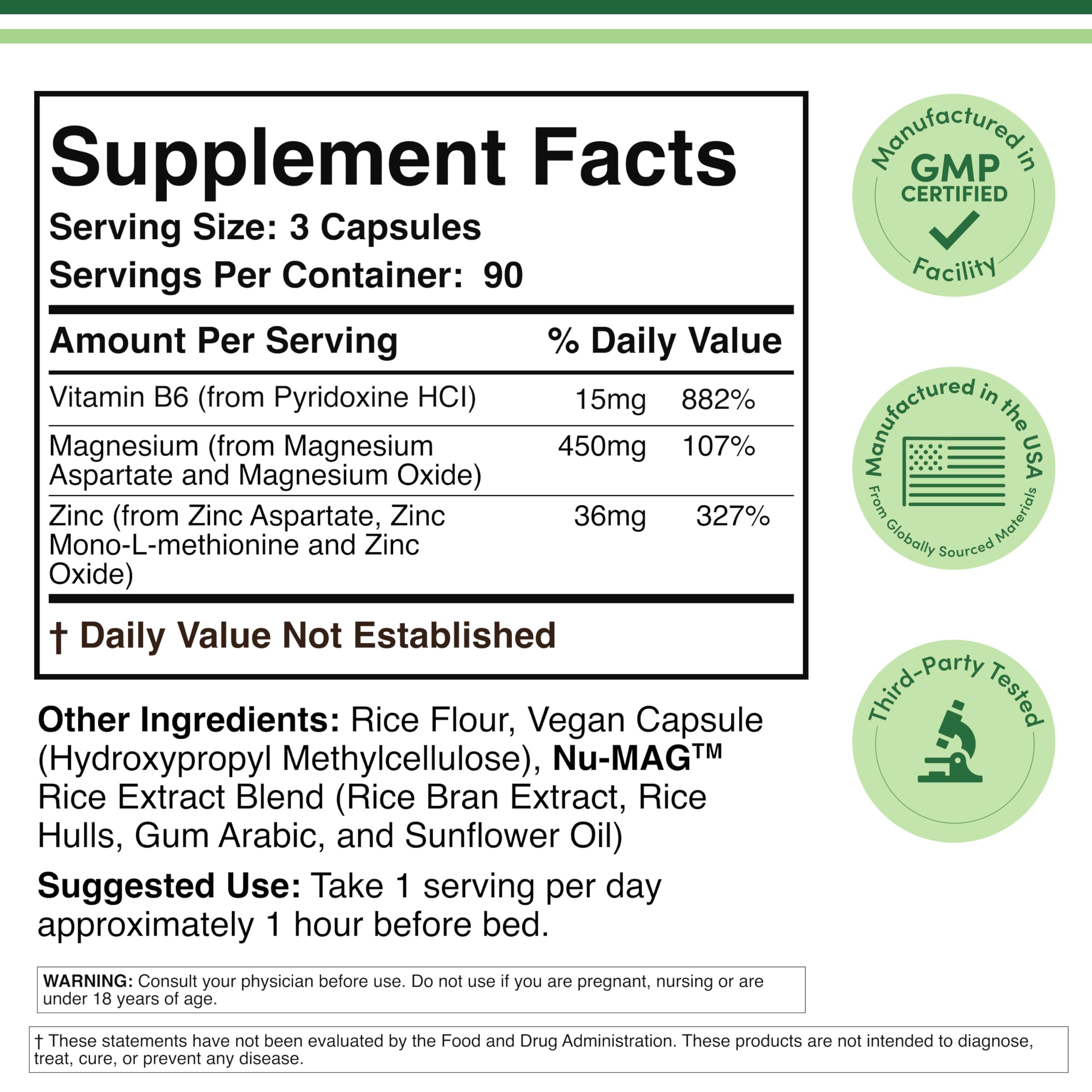 Close-up of Double Wood ZMA capsules for daily zinc and magnesium.
