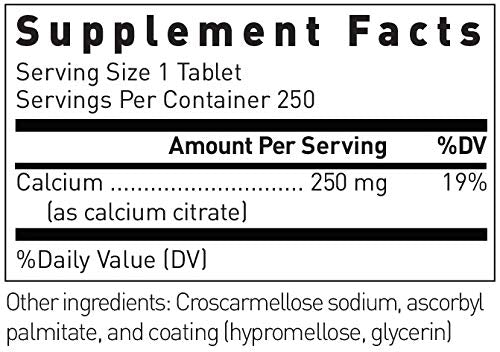 Calcium Citrate tablets prominent on label highlighting elemental calcium content