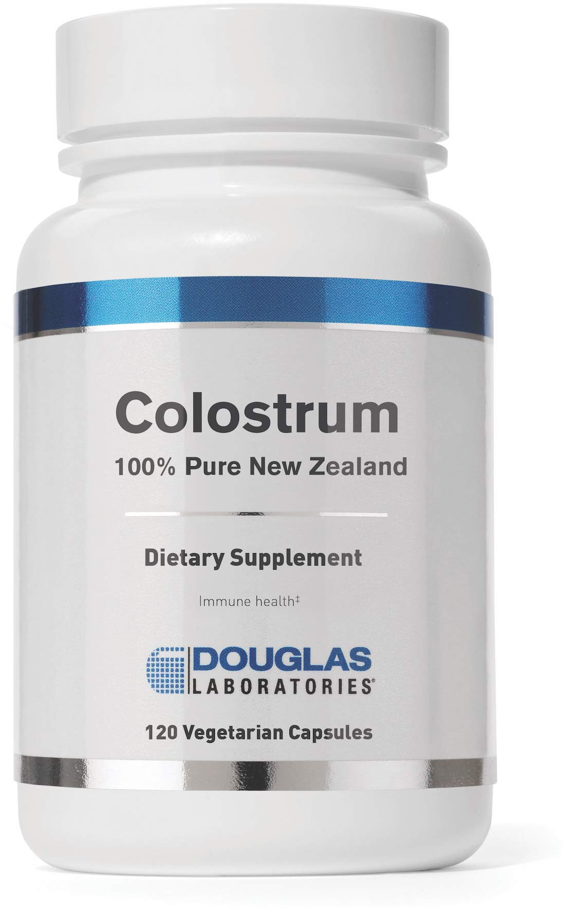 Douglas Laboratories colostrum bottle closeup for immune support
