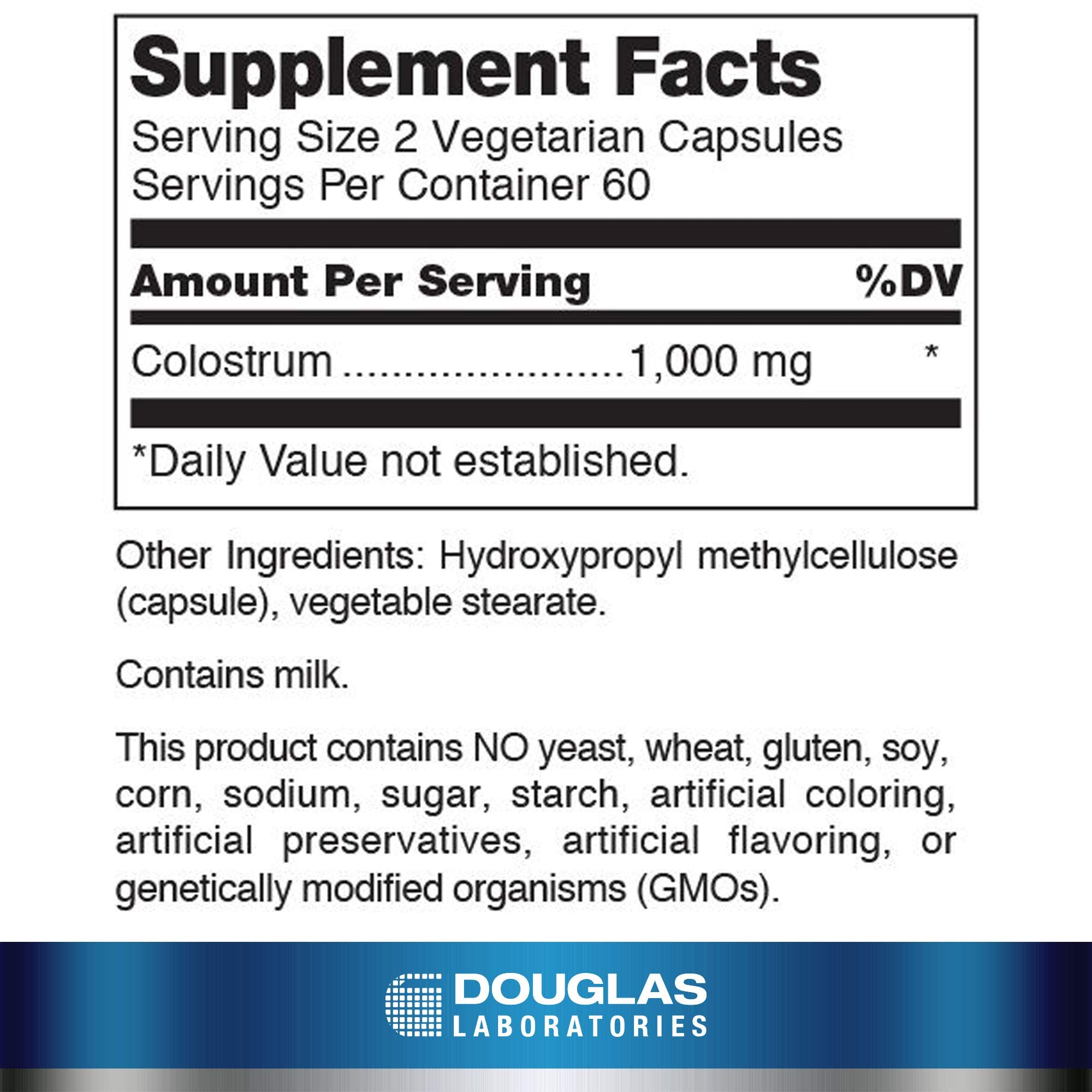 Douglas Laboratories colostrum capsules pack for easy daily use