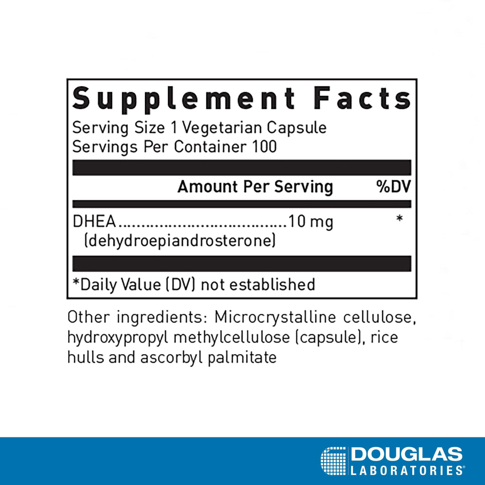Douglas Laboratories DHEA 10 mg capsules micronized form promotes absorption