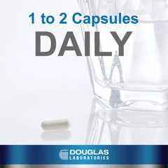 Douglas Laboratories DHEA 25 mg capsules back label highlighting non-GMO and vegetarian capsules.