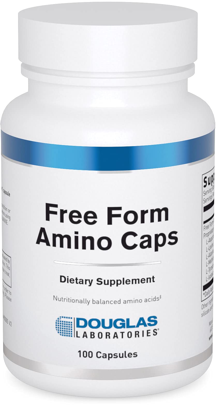 Douglas Laboratories Free Form Amino Capsules bottle on shelf for daily protein support