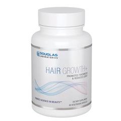 Douglas Laboratories Hair Growth+ bottle highlights daily support for healthy hair growth