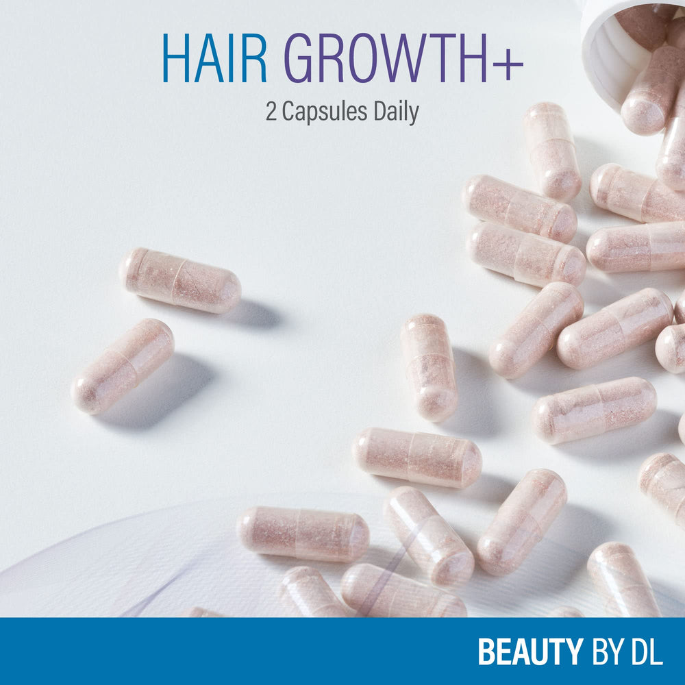Douglas Laboratories Hair Growth+ label emphasizes key ingredients like zinc and polyphenols