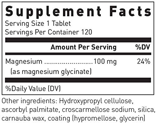 Douglas Laboratories Magnesium Glycinate tablets close-up suggests simple daily mineral intake.