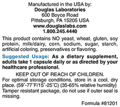 Close-up of Douglas Laboratories Magnesium Oxide label with supplement facts.