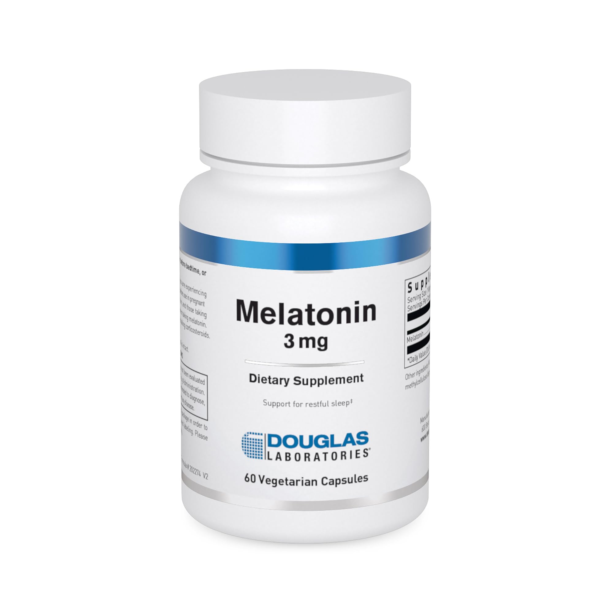 Douglas Laboratories Melatonin 3 mg bottle front for nightly sleep support.