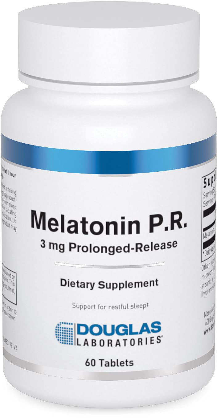 Douglas Laboratories Melatonin Prolonged Release bottle front view for restful sleep support.