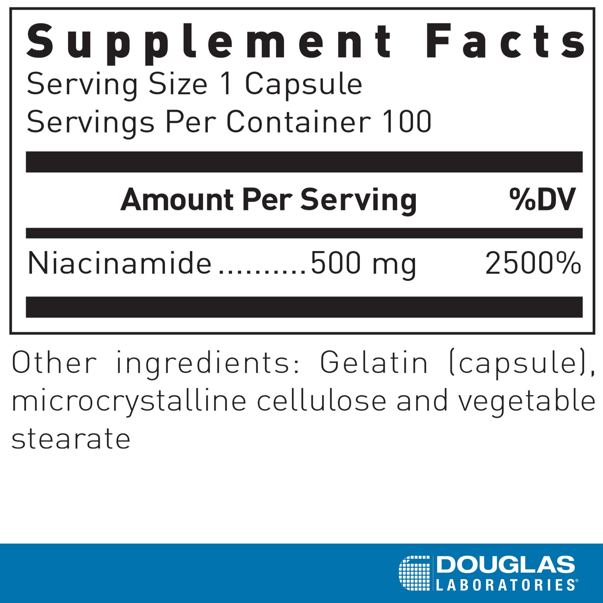 Niacinamide capsules ready to pour for daily Vitamin B3 support.