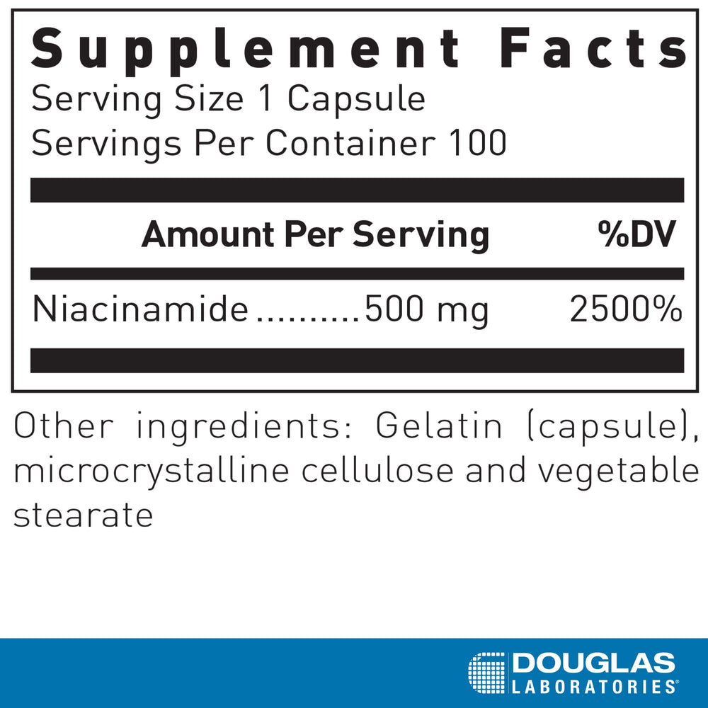 Niacinamide capsules ready to pour for daily Vitamin B3 support.
