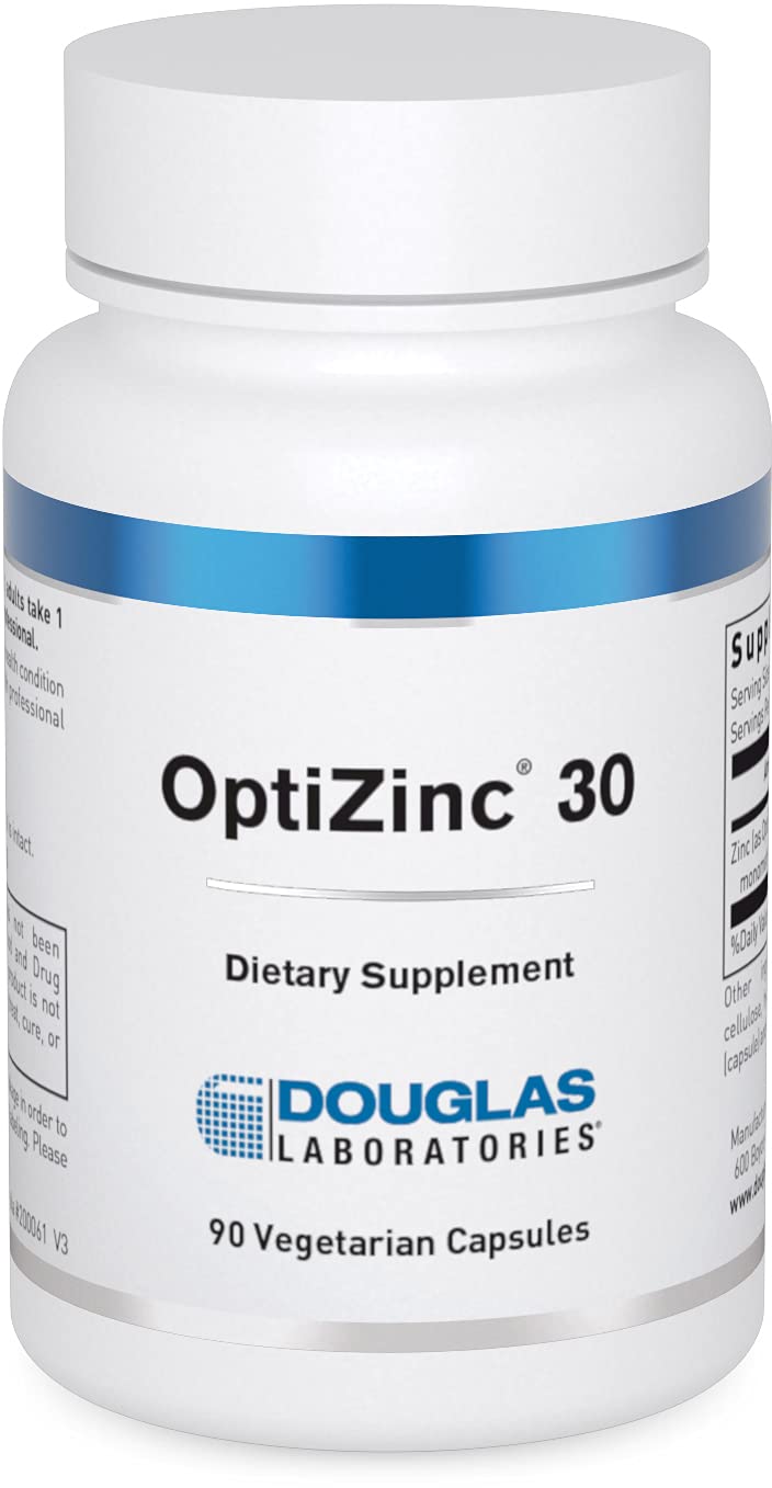 Douglas Laboratories Opti Zinc bottle for immune and skin health support.