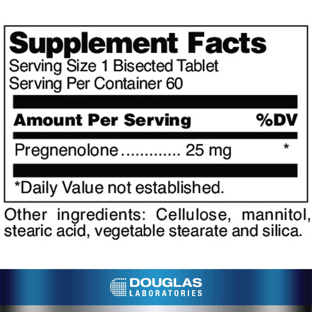 Douglas Laboratories Pregnenolone 25 mg tablet side view for daily use.
