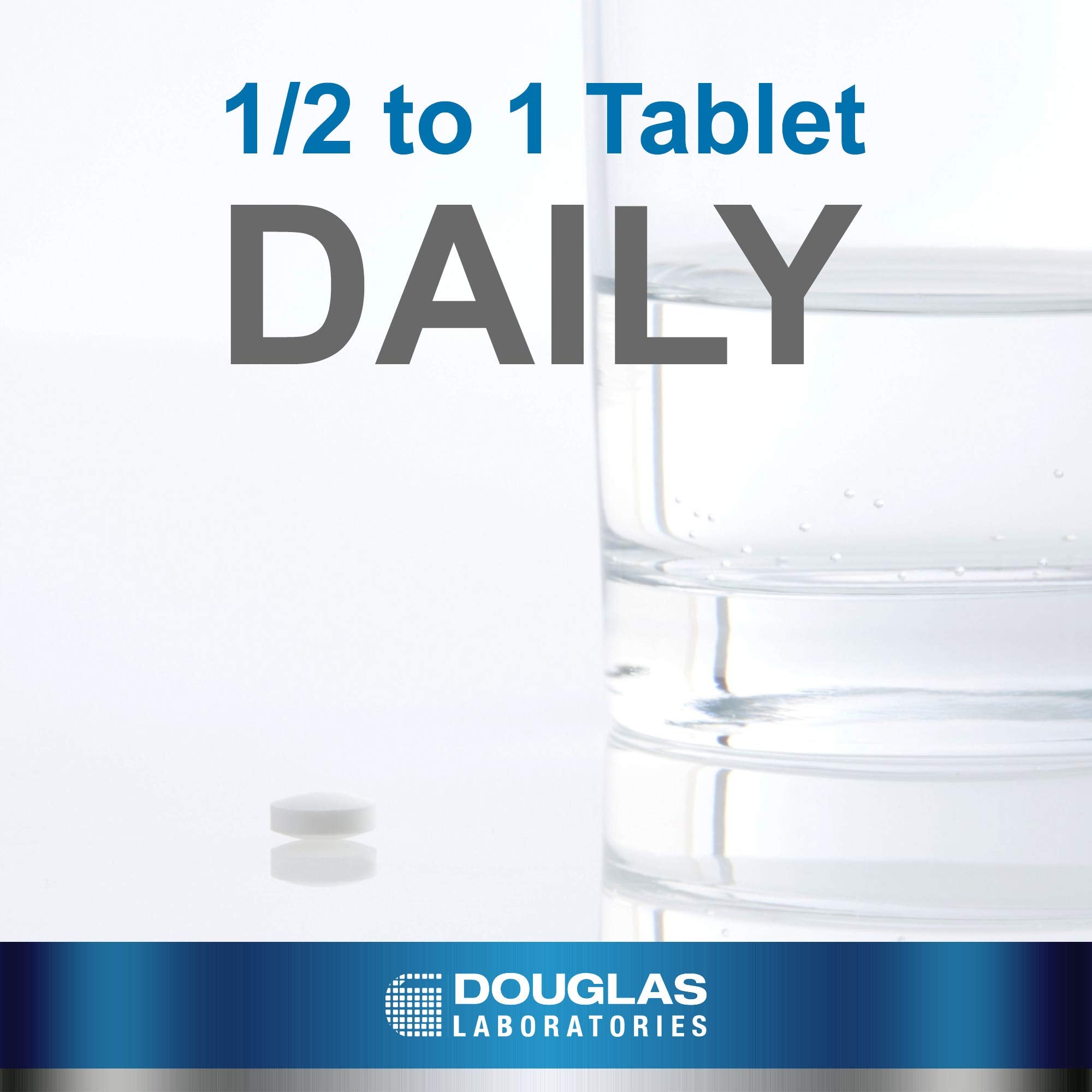 Douglas Laboratories label detail showcasing GMO-free formulation and quality manufacturing.