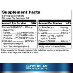 Douglas Laboratories Ultrazyme tablets in blister pack for digestion support
