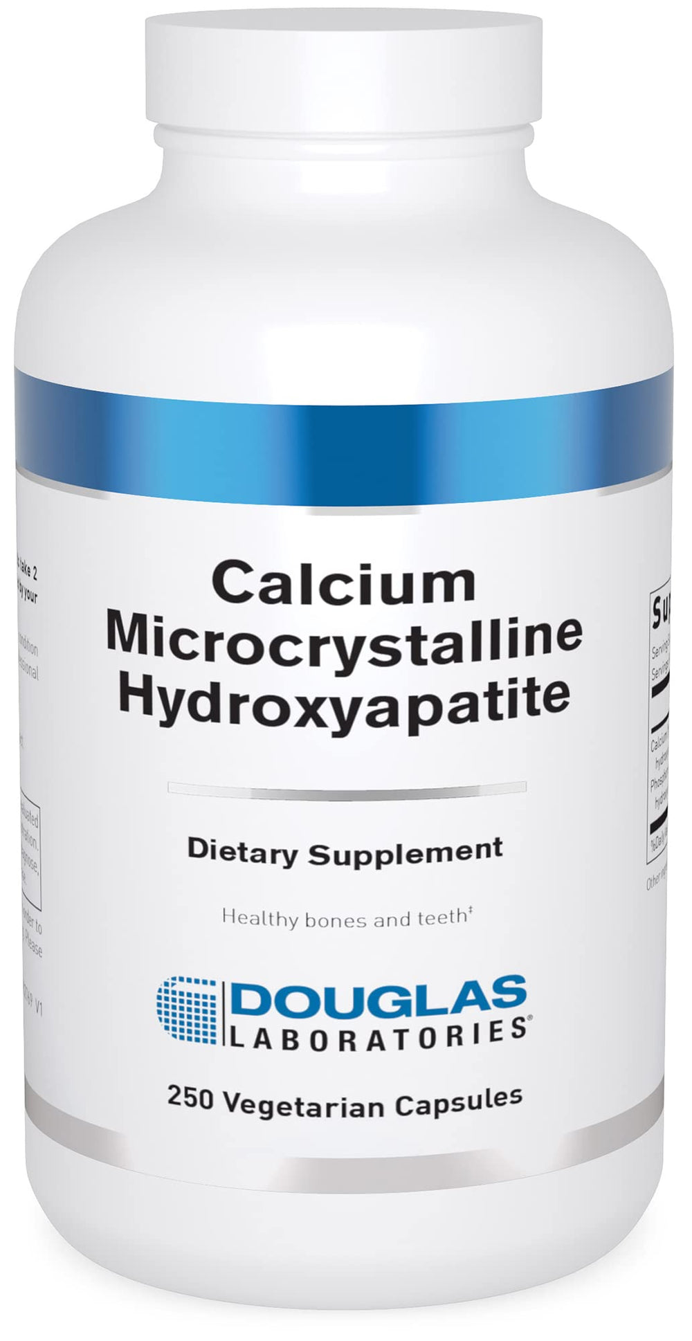 Douglas Laboratories calcium microcrystalline hydroxyapatite bottle for daily bone and teeth support.