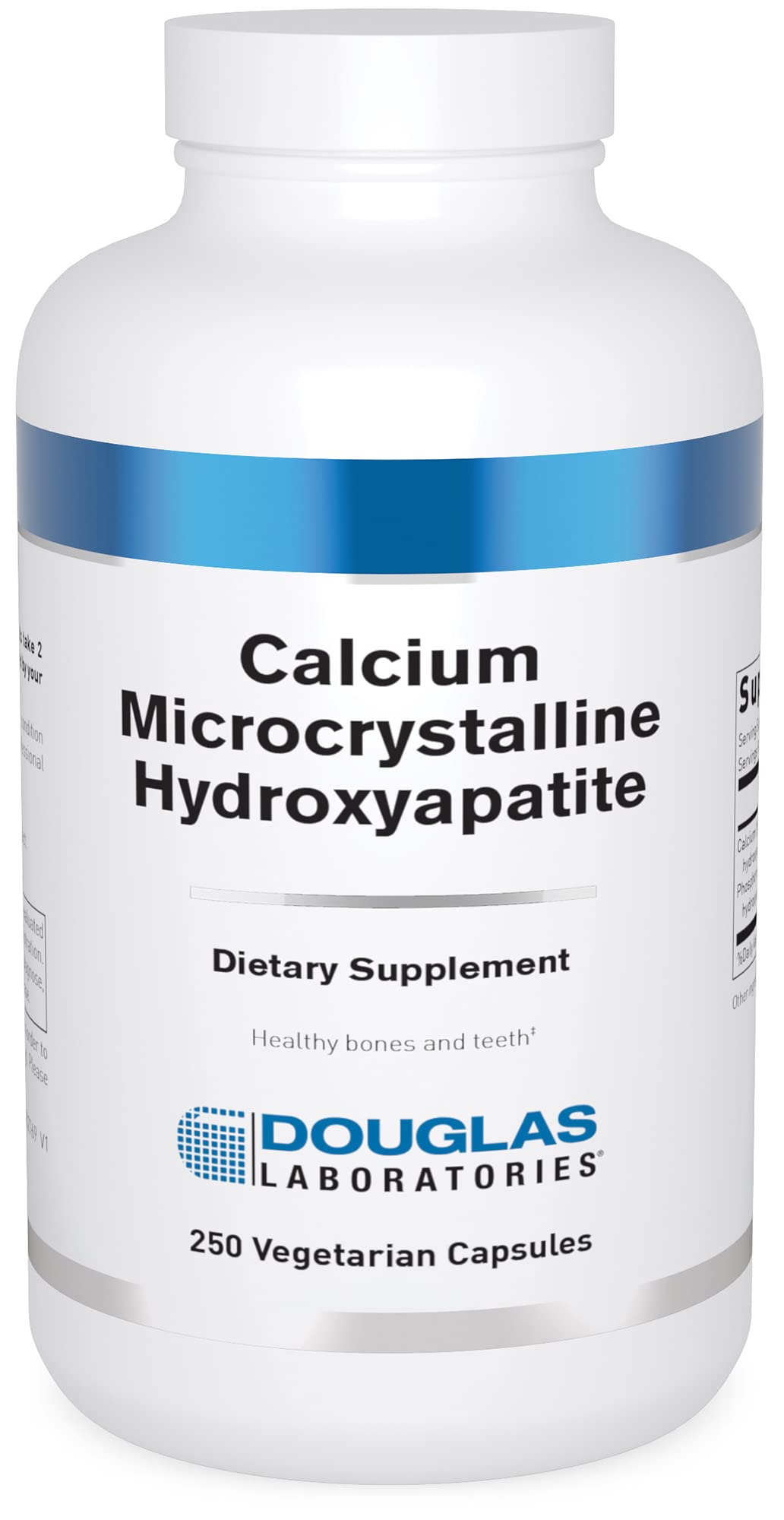 Douglas Laboratories calcium microcrystalline hydroxyapatite bottle for daily bone and teeth support.