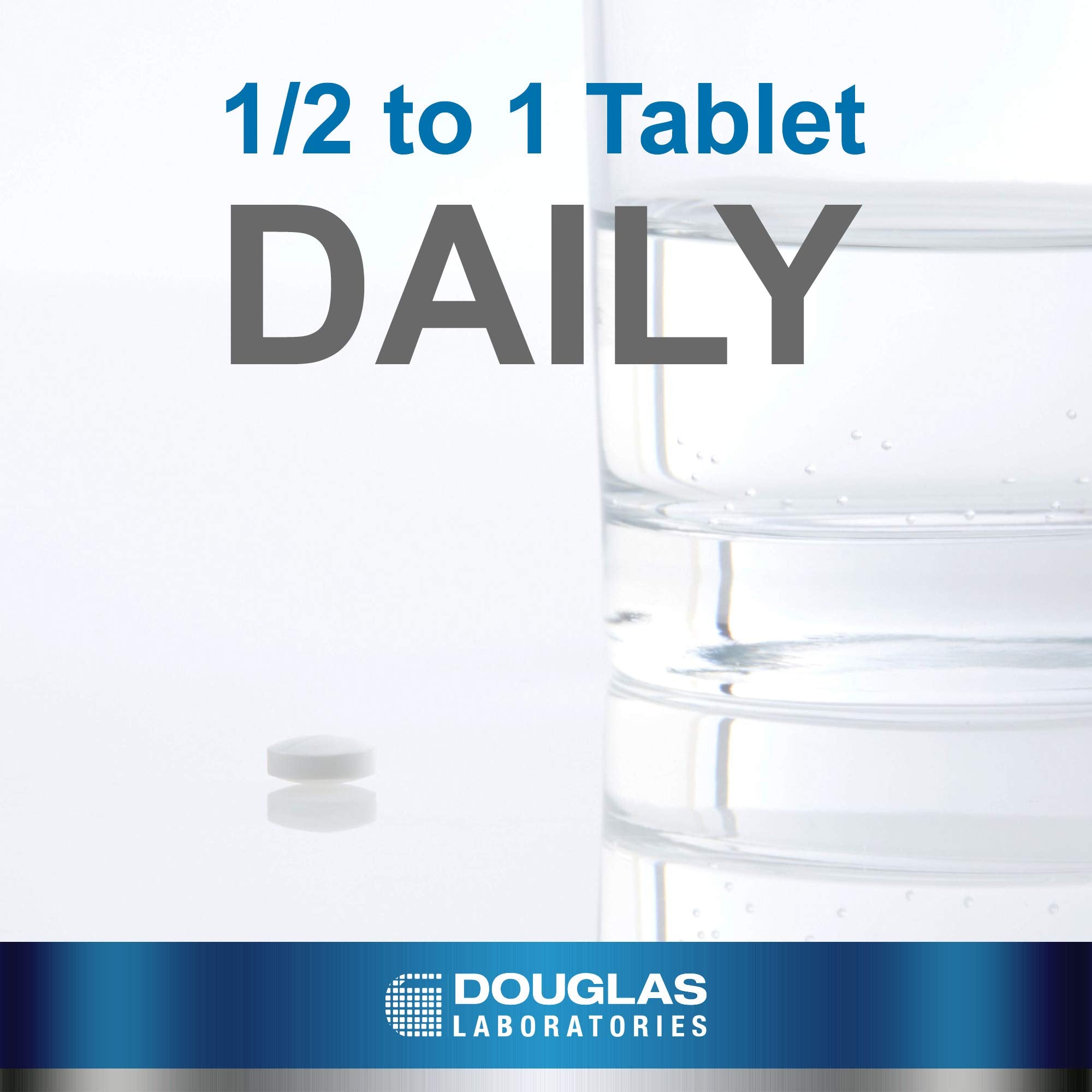 Douglas Laboratories DHEA bottle label highlights GMO-free and GMP standards.