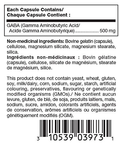 Douglas Laboratories GABA 500 mg capsules close-up for easy daily use