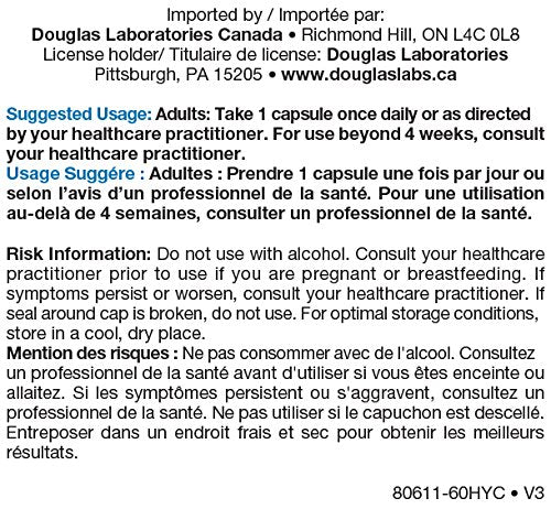 Douglas Laboratories GABA 500 mg label close-up with ingredient details