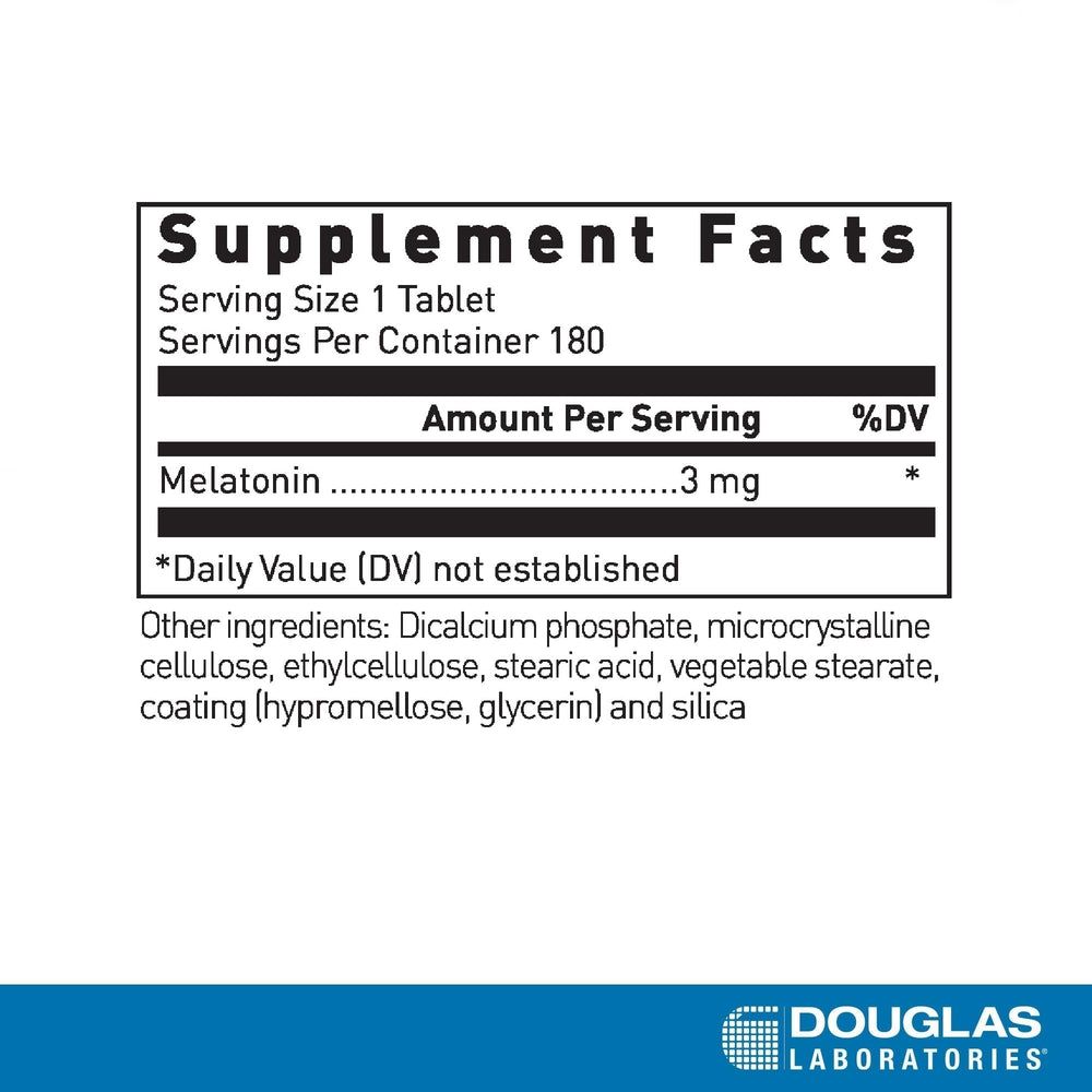 Douglas Laboratories Melatonin Prolonged Release tablets closeup showing gradual release design
