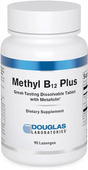Douglas Laboratories Methyl B12 Plus bottle: compact lozenges for energy support on the go.