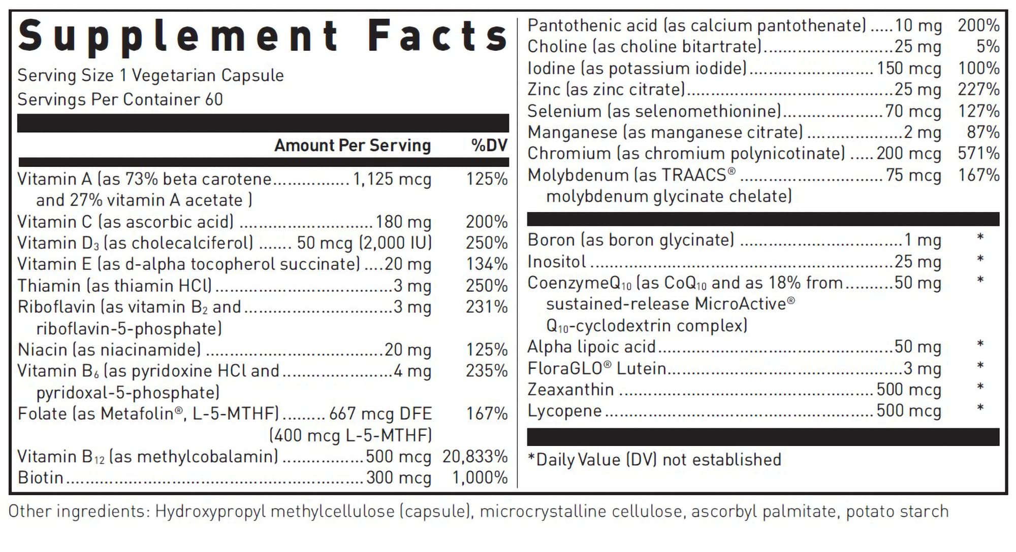 Ultra Preventive 1 Daily capsules inside bottle ready for daily nutrition.