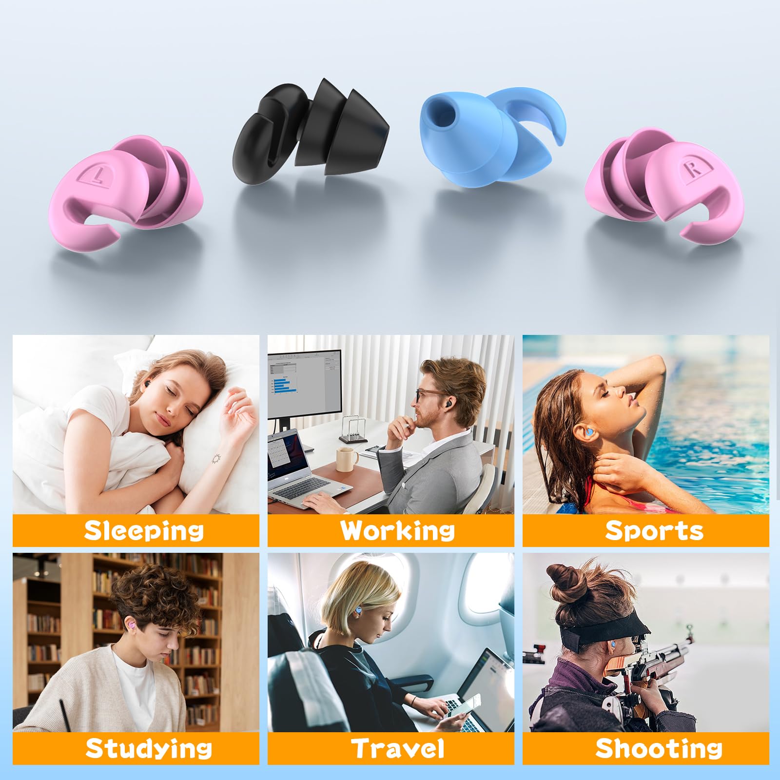 DOUTINGHAO versatile ear plugs for concerts, travel, and sports events.