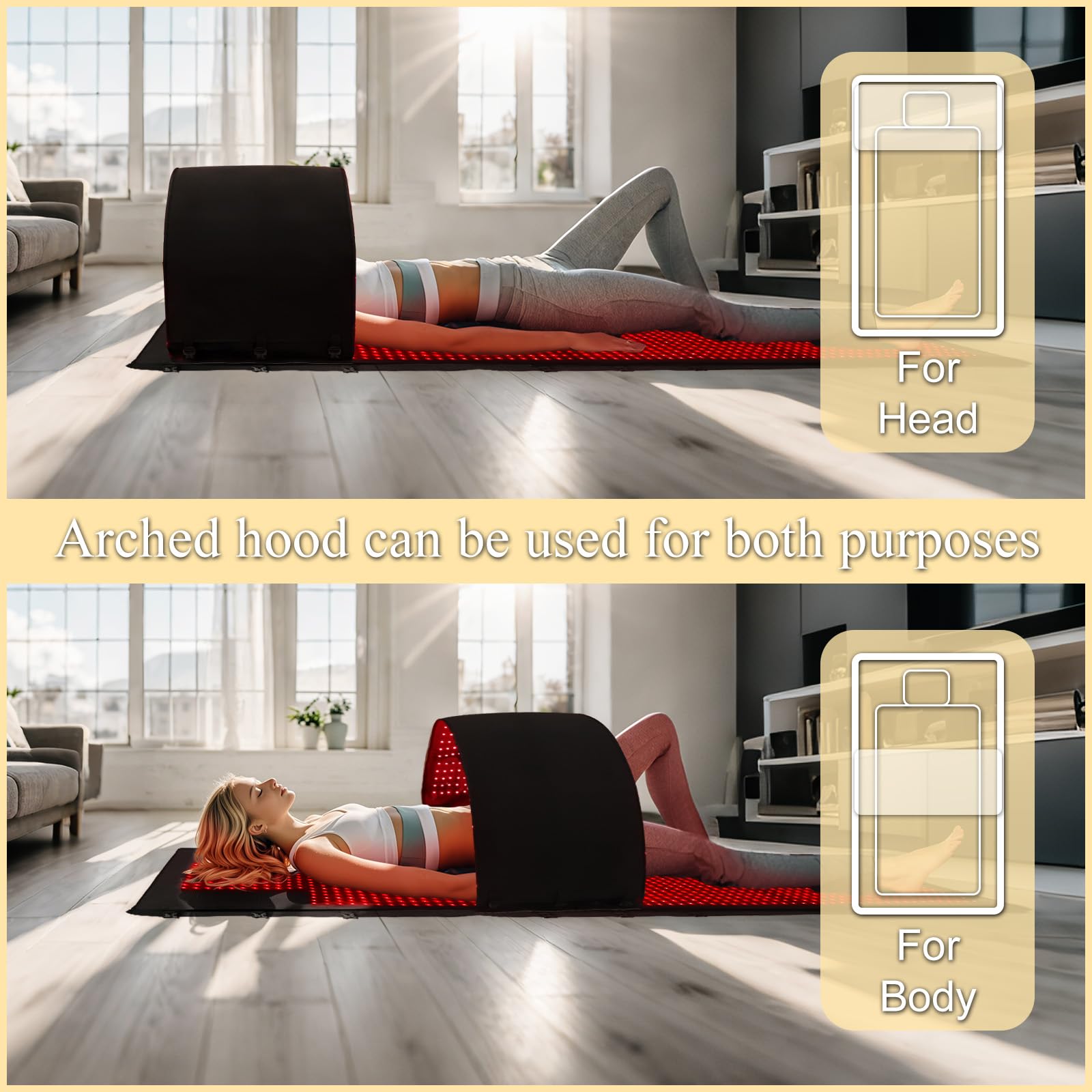 Dowceivm red light chamber arch design targets head and face areas.
