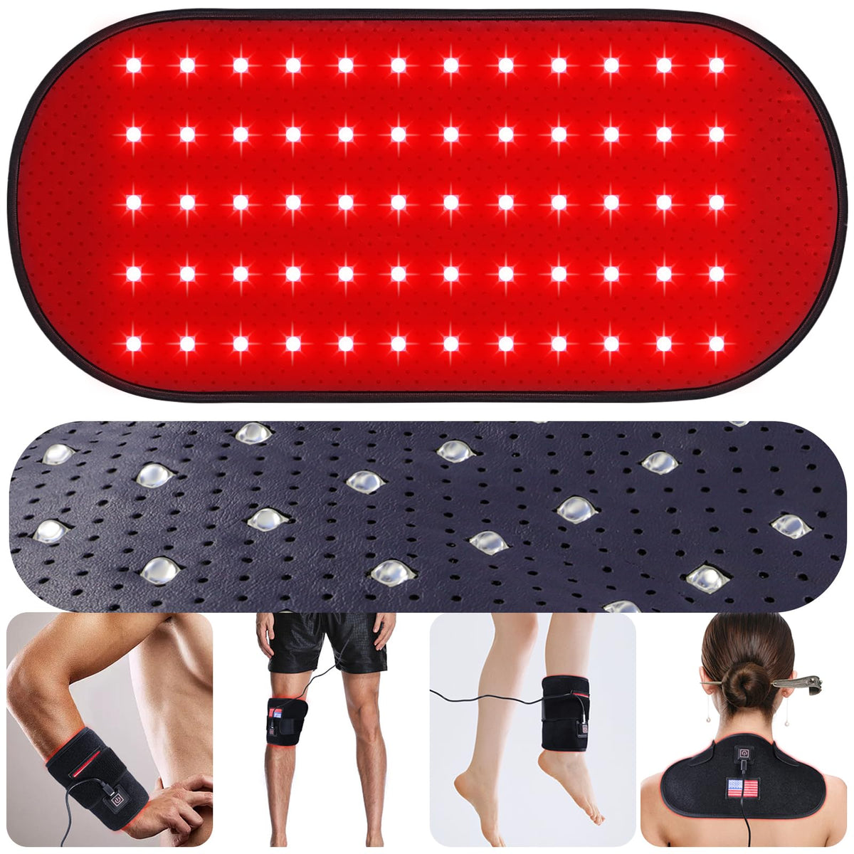 Dowceivm Red Light Therapy for Body front view with dual-wave LEDs for post-activity support