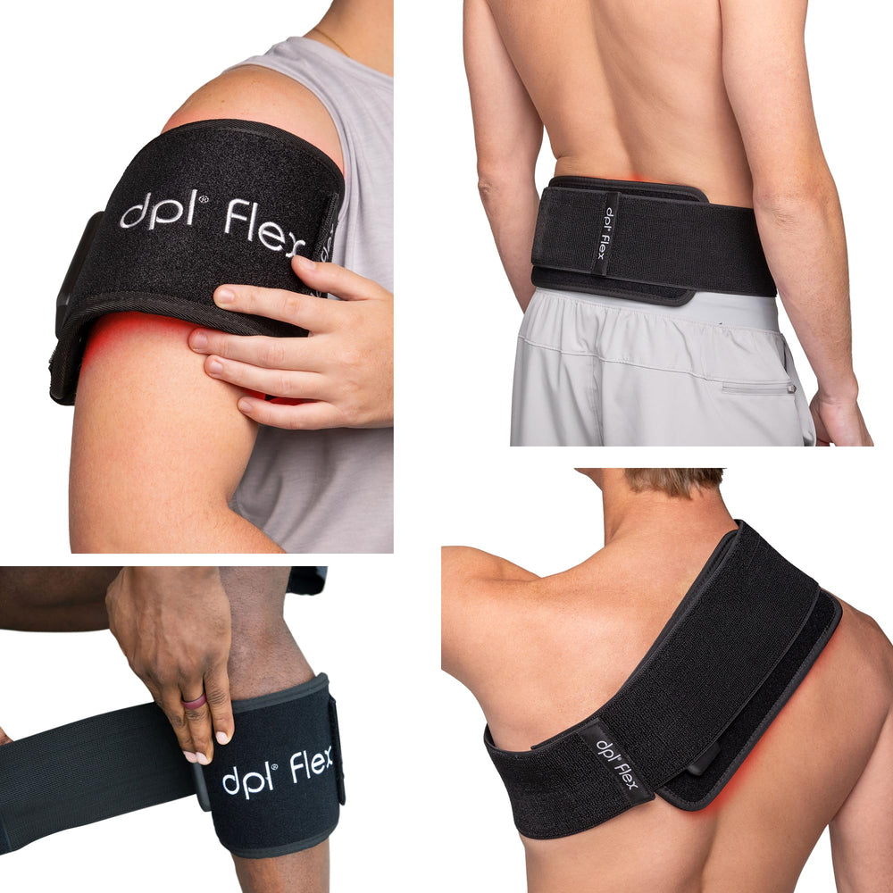 DPL Flex Pad back strap setup enables hands-free use during work or reading.