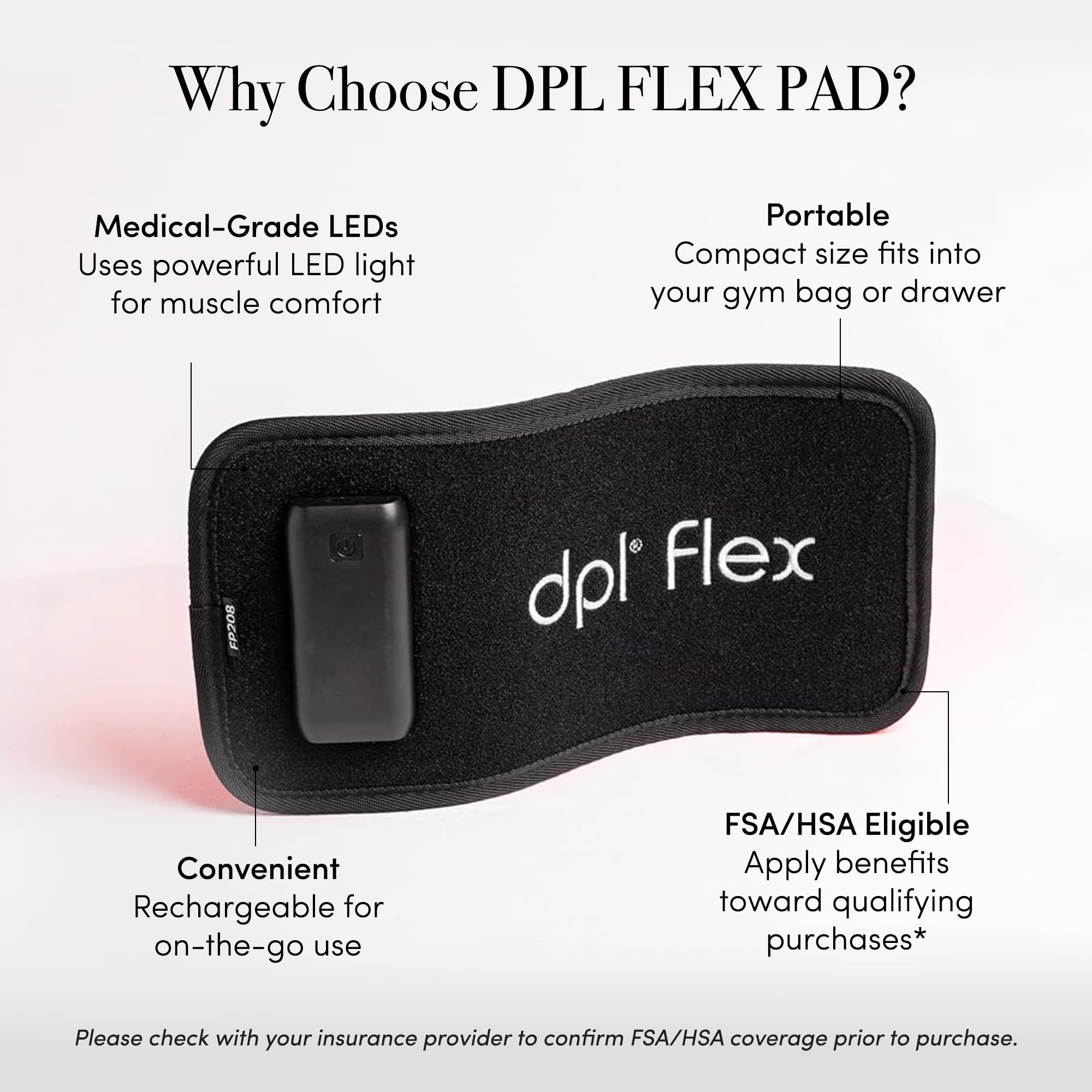 DPL Flex Pad over shoulders provides broad-area relief while relaxing.
