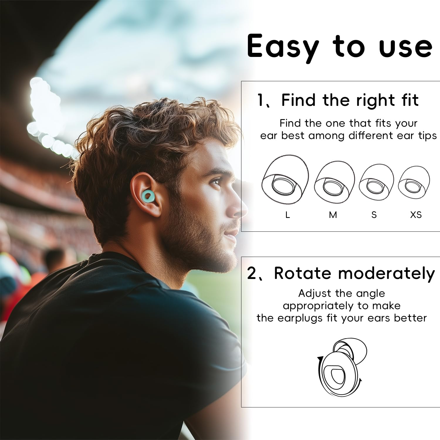 DPZZ soft silicone earplugs L for secure seal in noisy environments