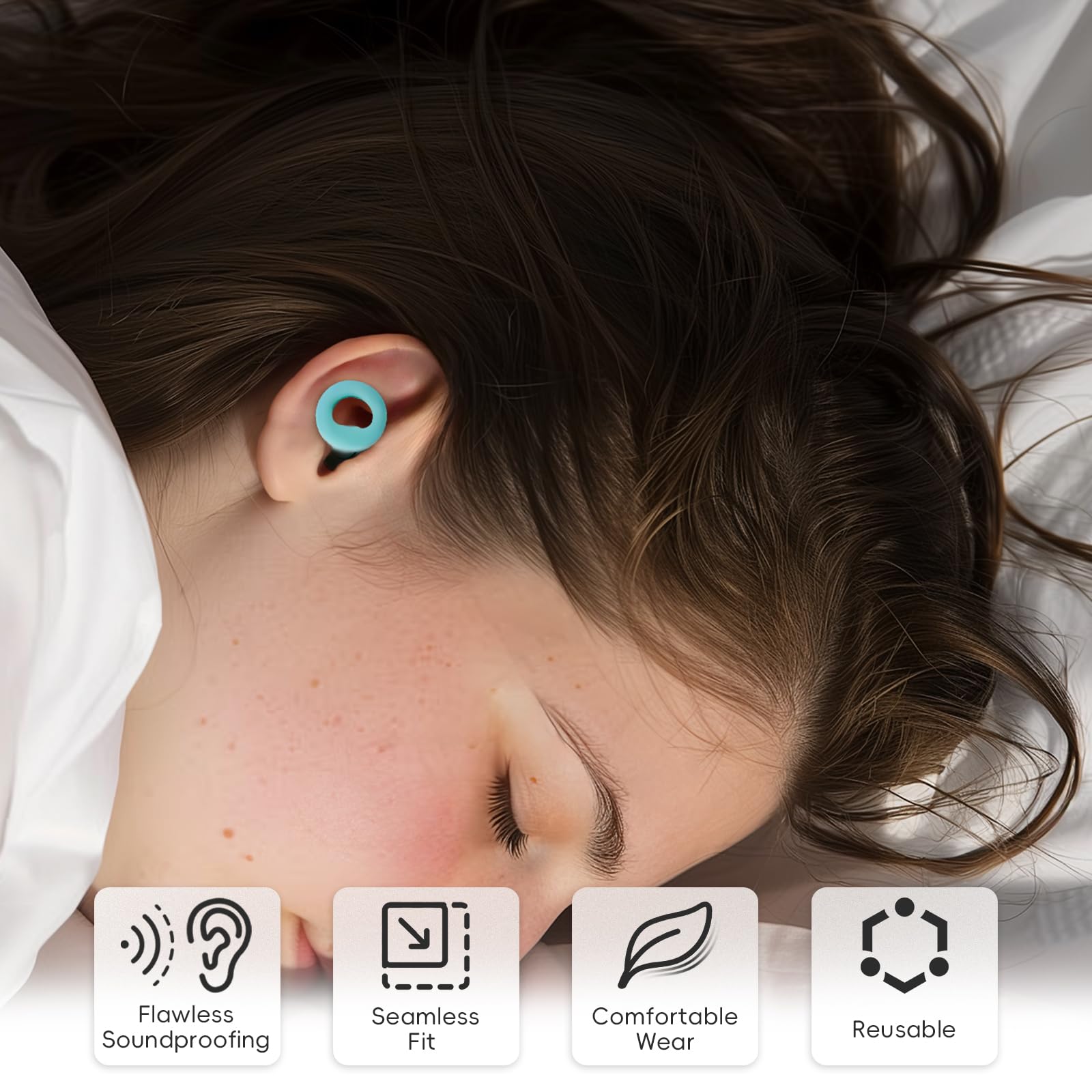 DPZZ soft silicone earplugs S for extended wear and focus