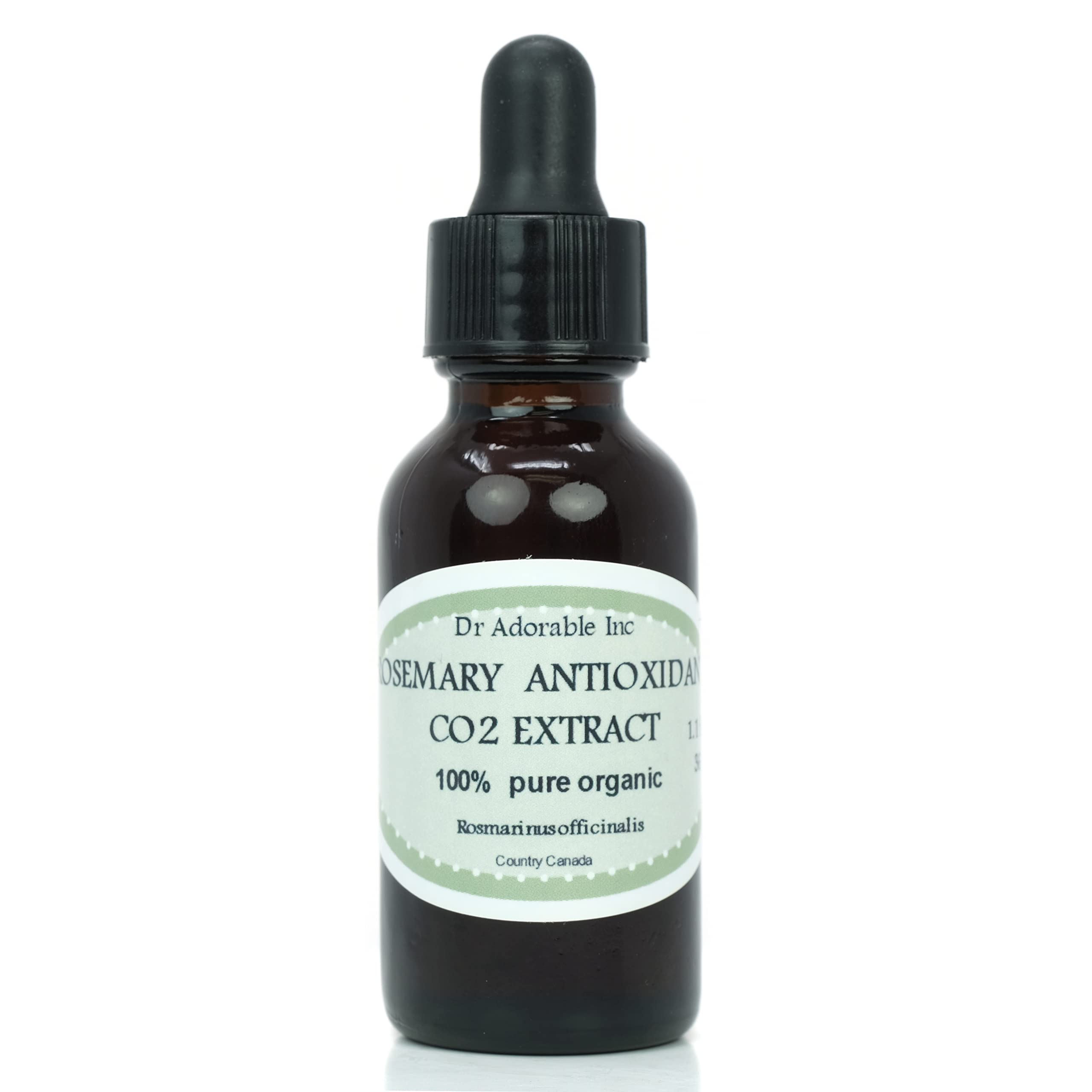Dr Adorable rosemary antioxidant CO2 extract bottle for stable cosmetic oils.