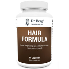 Dr. Berg All-in-One vitamins bottle shows hair, skin, and nails support.