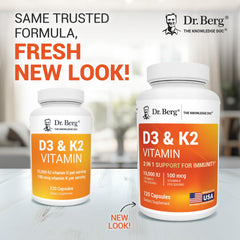 Dr. Berg D3 K2 10,000 IU label closeup indicating potent daily supplementation