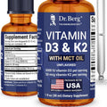 Dr. Berg Maximum Strength Vitamin D3 K2 Liquid Drops with MCT Oil – 5000 IU D3 + 50 mcg MK-7, Unflavored (1 fl oz)