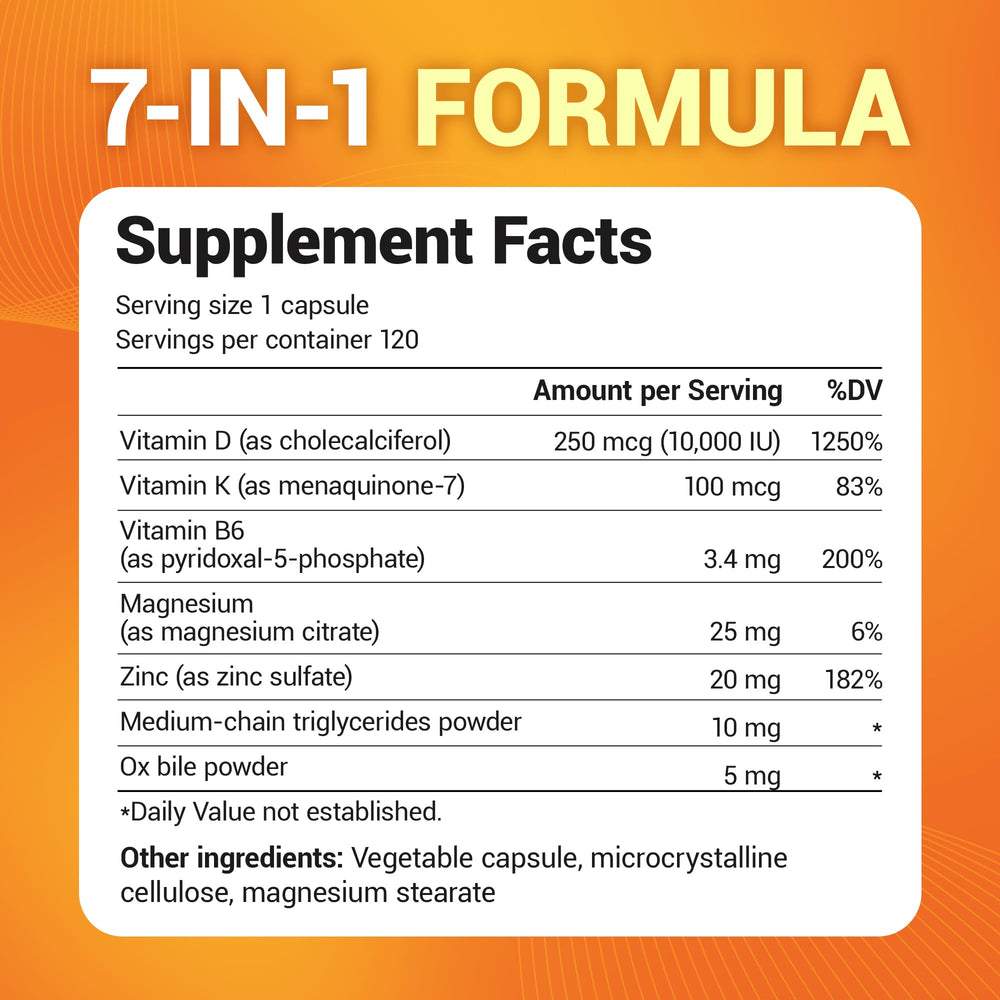 Dr. Berg D3 K2 bottle with MCT oil visible for enhanced absorption