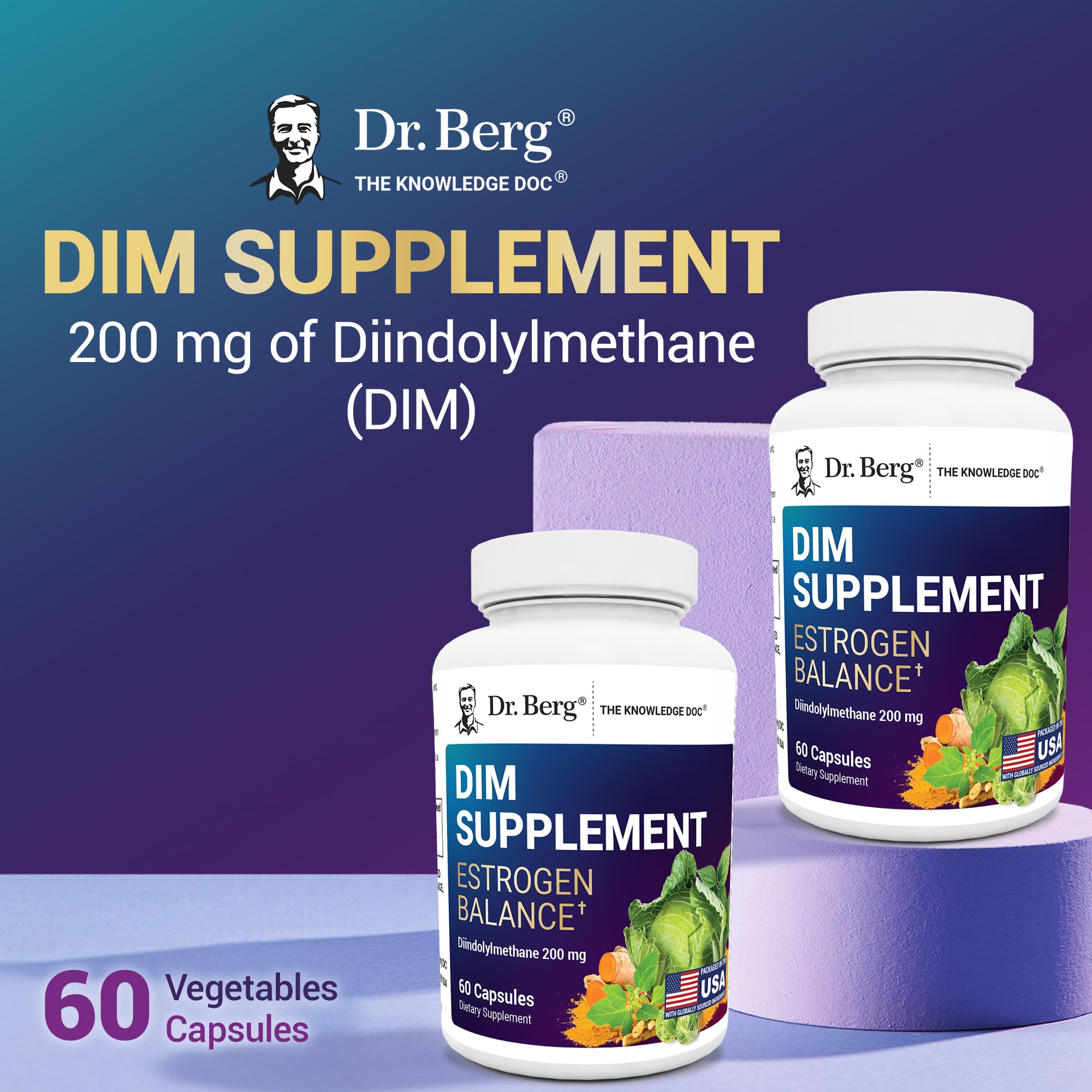 Dr. Berg DIM ingredients card focuses on potent plant compounds