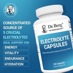 Dr. Berg Electrolyte Capsules being poured for easy daily use.