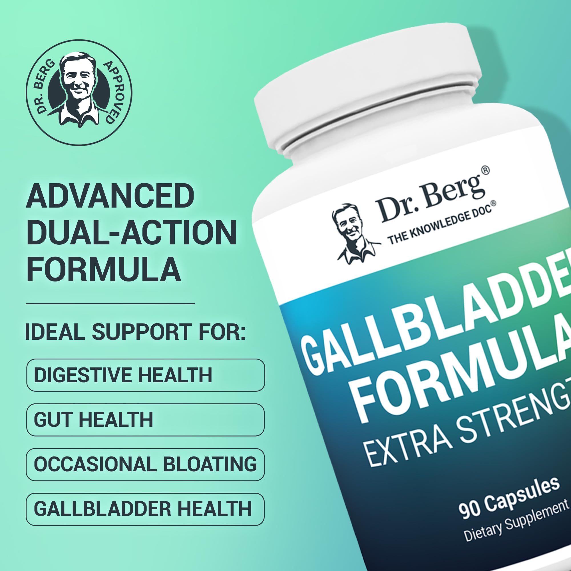 Dr. Berg Gallbladder Formula conjugated bile acid capsule visual highlighting fat digestion