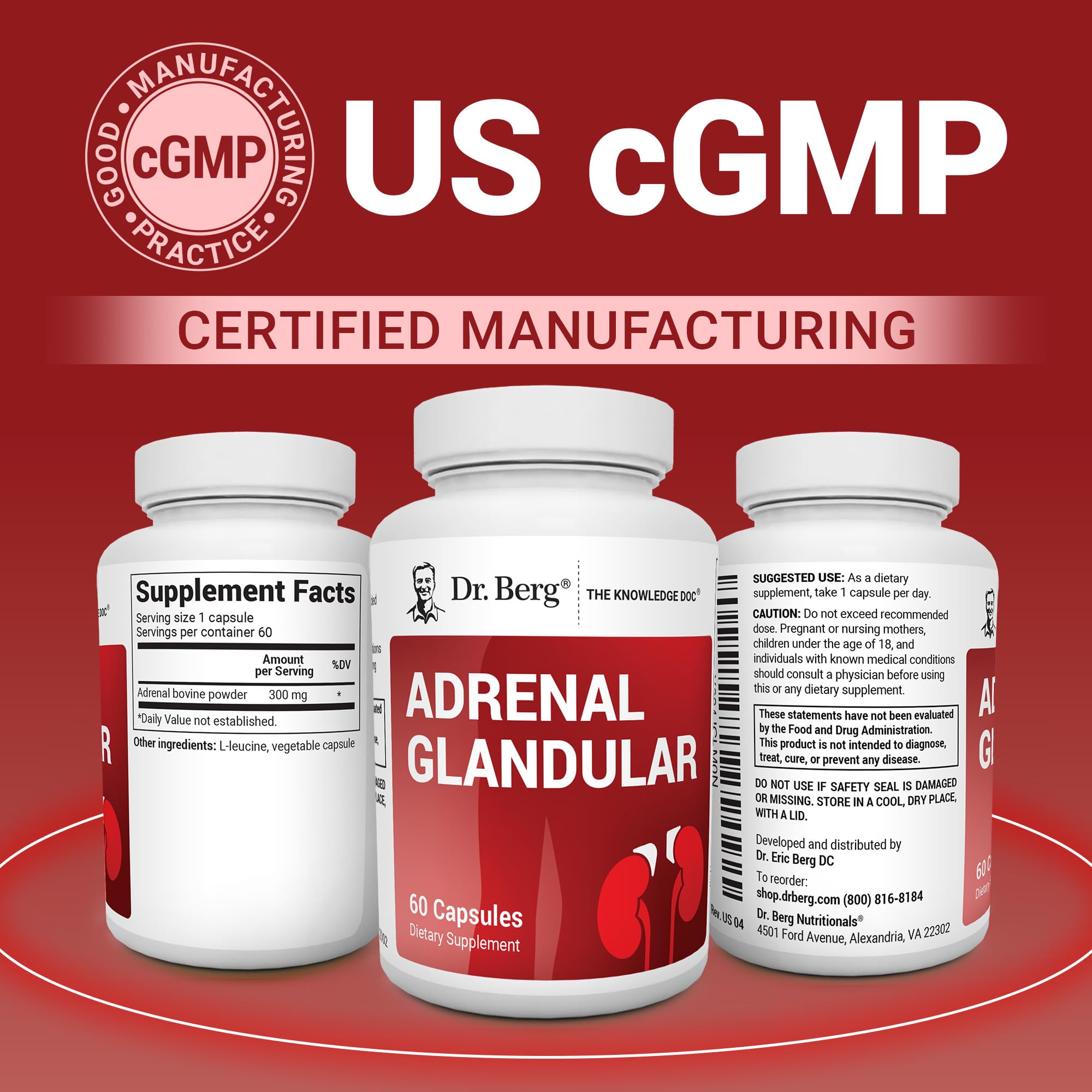 Dr. Berg Adrenal Glandular ingredients from global farms