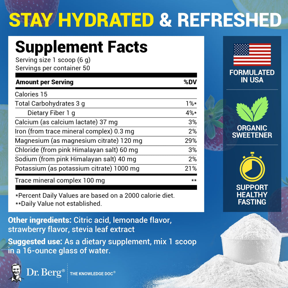 Dr Berg hydration powder scoop shown for easy dosing