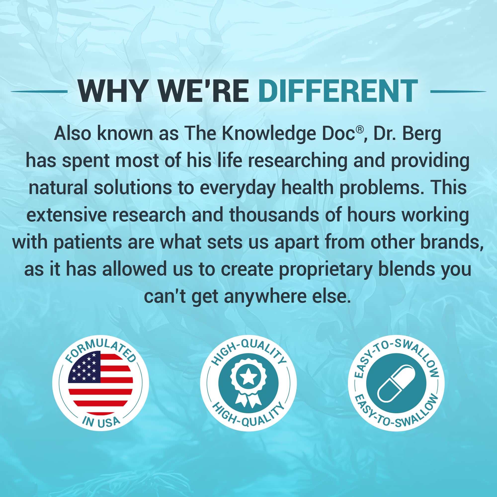 Knowledge Doc branding theme with Dr. Berg Sea Kelp Iodine product on display.