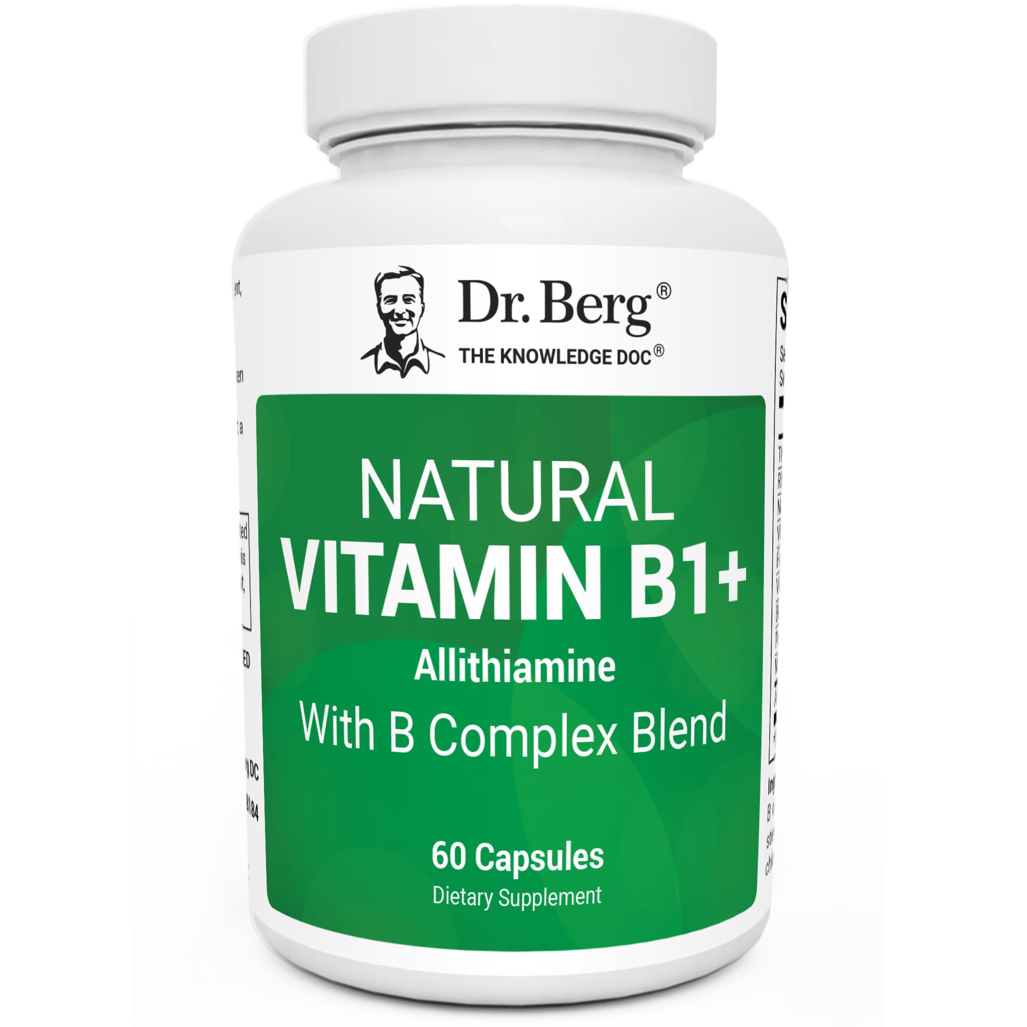 Dr. Berg Nutritionals bottle pour with easy capsules for daily B vitamin routine.