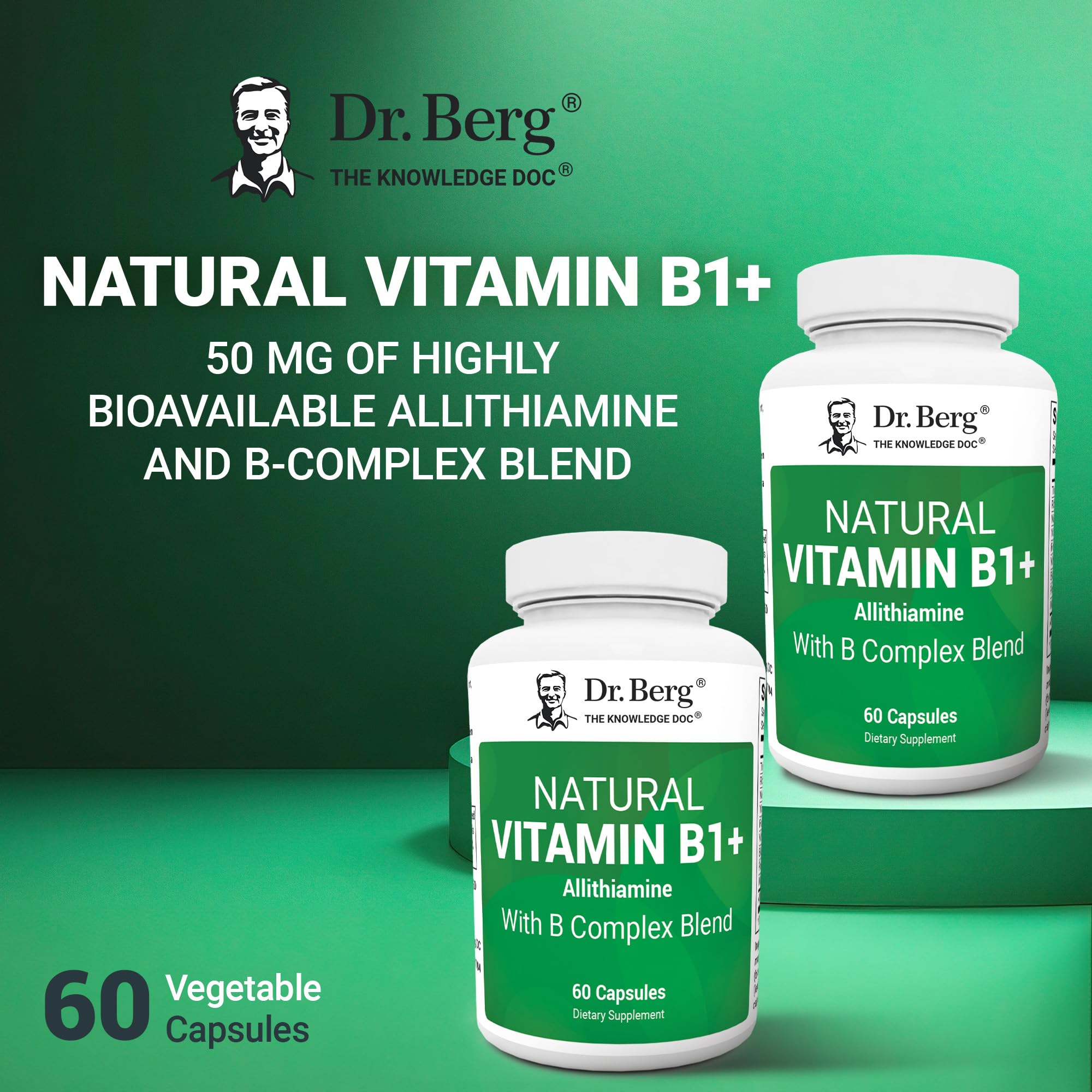 Dr. Berg Nutritionals ingredients list featuring eight B vitamins and magnesium.