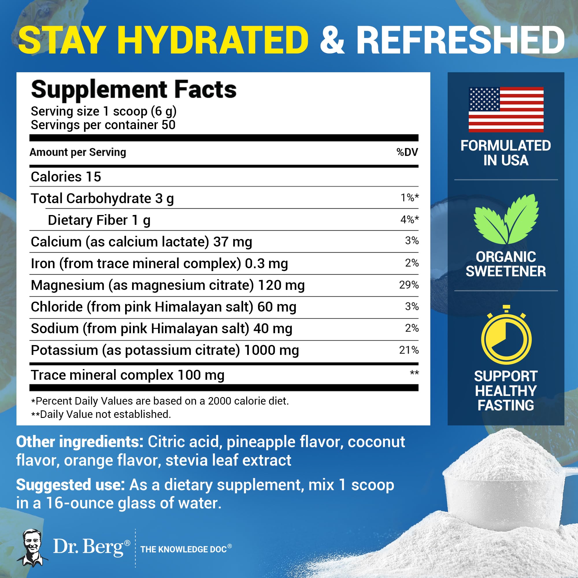 Pink Himalayan salt mineral complex from Dr. Berg for mineral balance